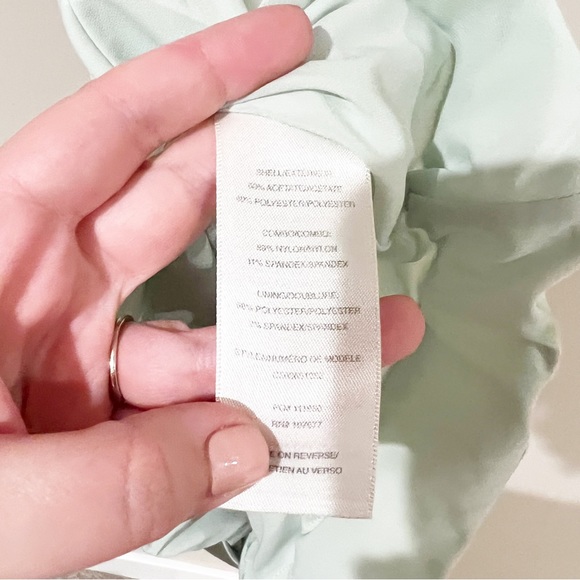 Alice + Olivia Nina Fit & Flare Mesh Cutout Detail Mint Aqua Green Mini Dress - Picture 14 of 15